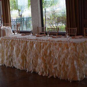 Curly Willow 21ft Table Skirt - Ivory
